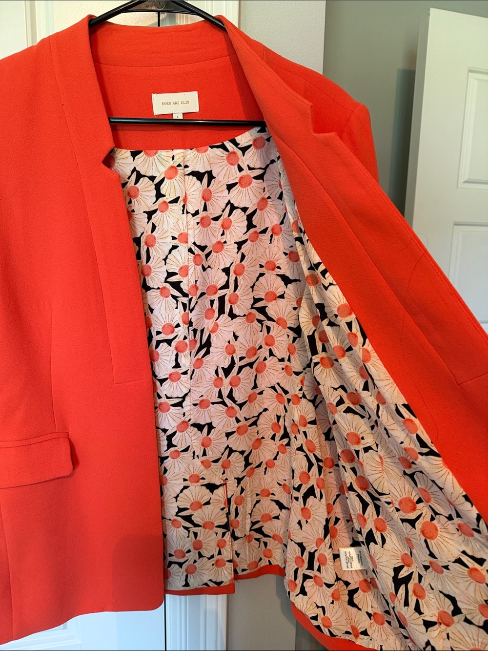 Skies Are Blue Vibrant Orange Open-Front Blazer - Picture 3 of 5